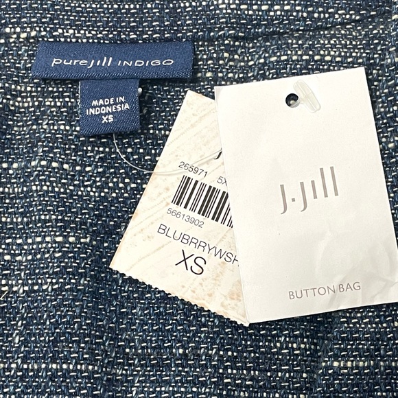 NWT J Jill Indigo Blazer Jacket Blue Cardigan Women’s Button Front Size XS - Picture 7 of 10